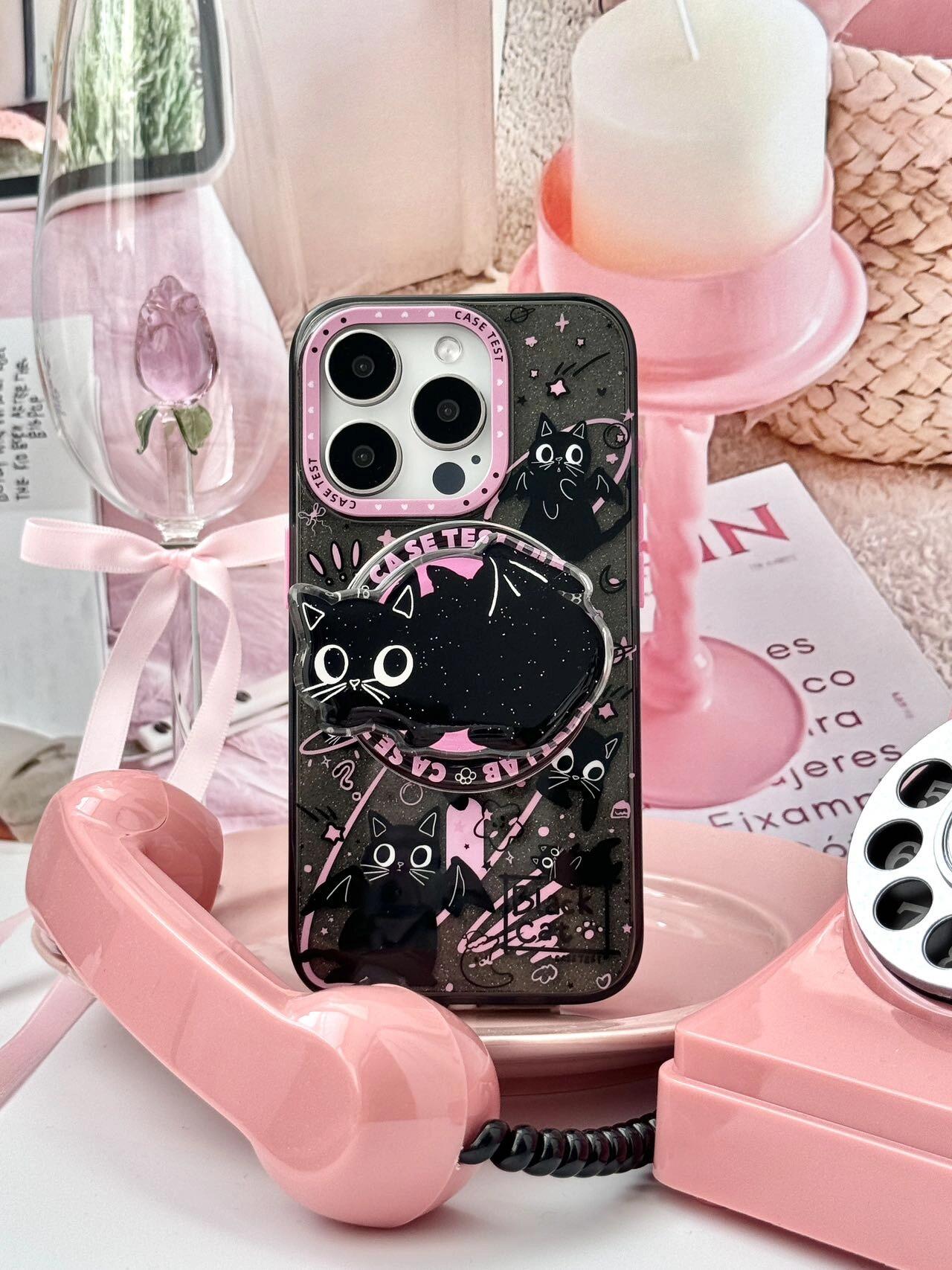 Black cat pattern MagSafe case🐈⬛