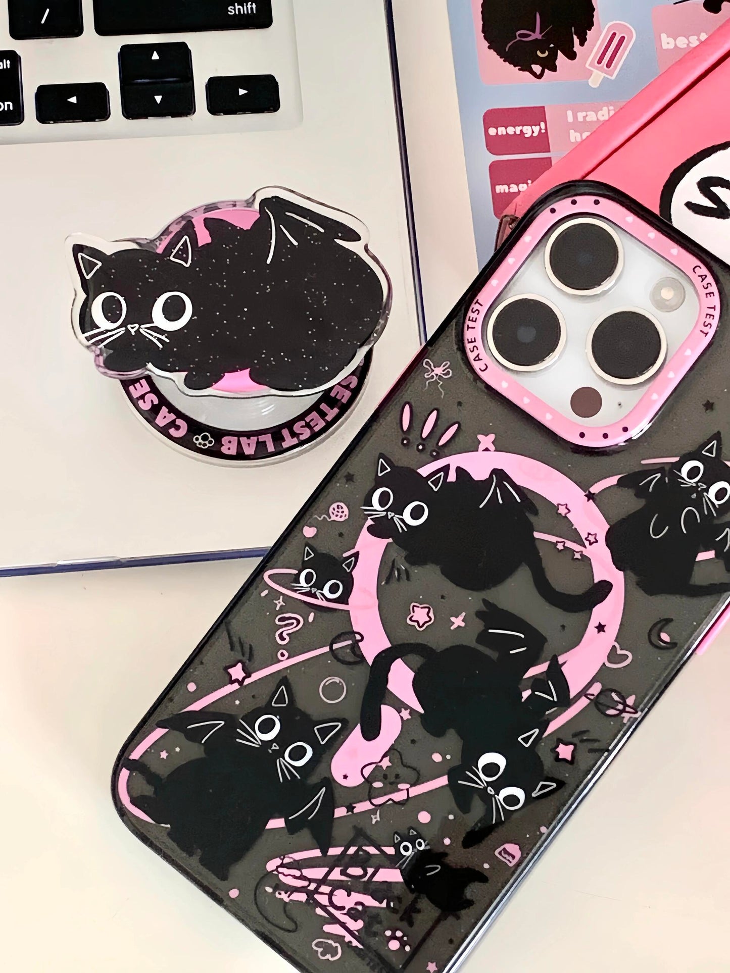 Black cat pattern MagSafe case🐈⬛