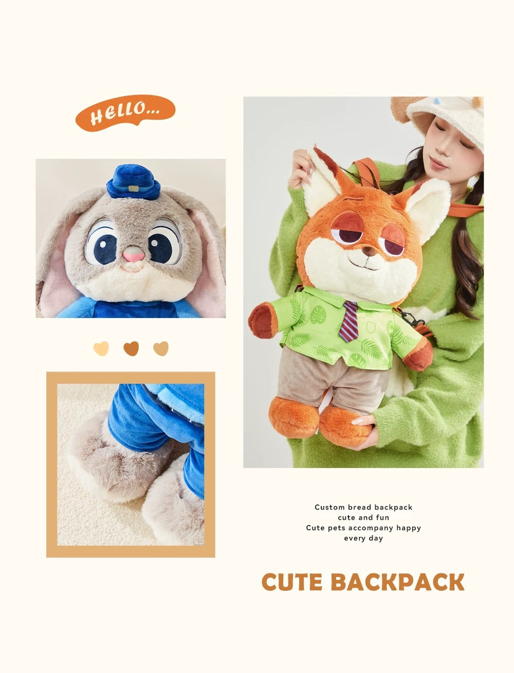 Zootopia Nick & Judy Backpack π§‘π