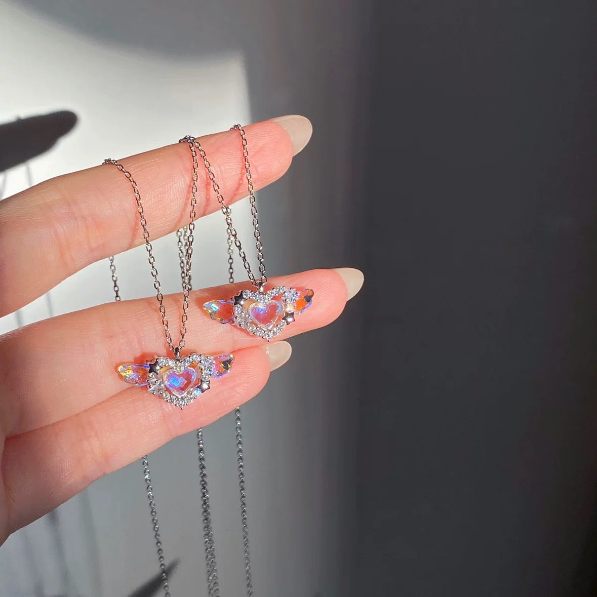 Aurora fantasy wings love little angel necklace 🩵🪽