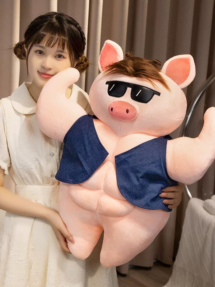 Pigs are muscular and have beautiful hair.π·