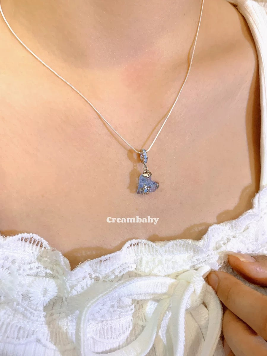 Ocean heart pendant necklace🌊🪸