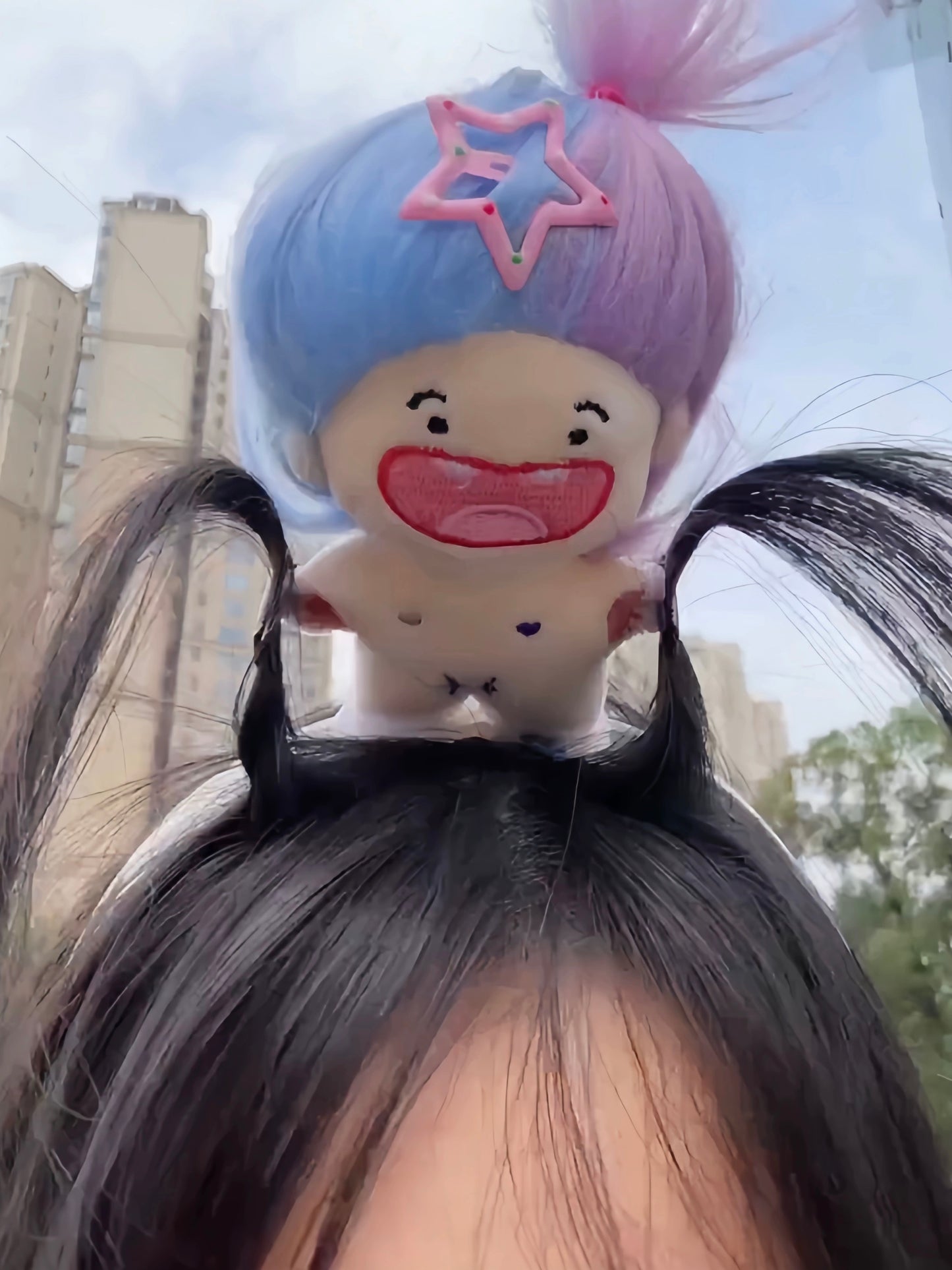 Fluffy hair doll headband