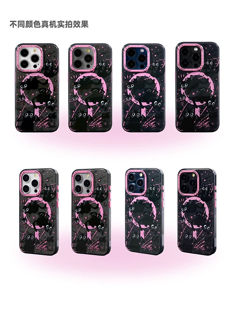 Black cat pattern MagSafe case🐈⬛