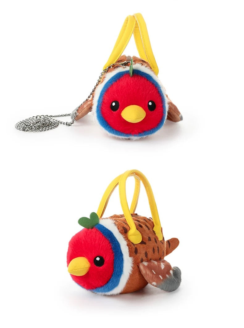 A bag with a variety of bird patterns π