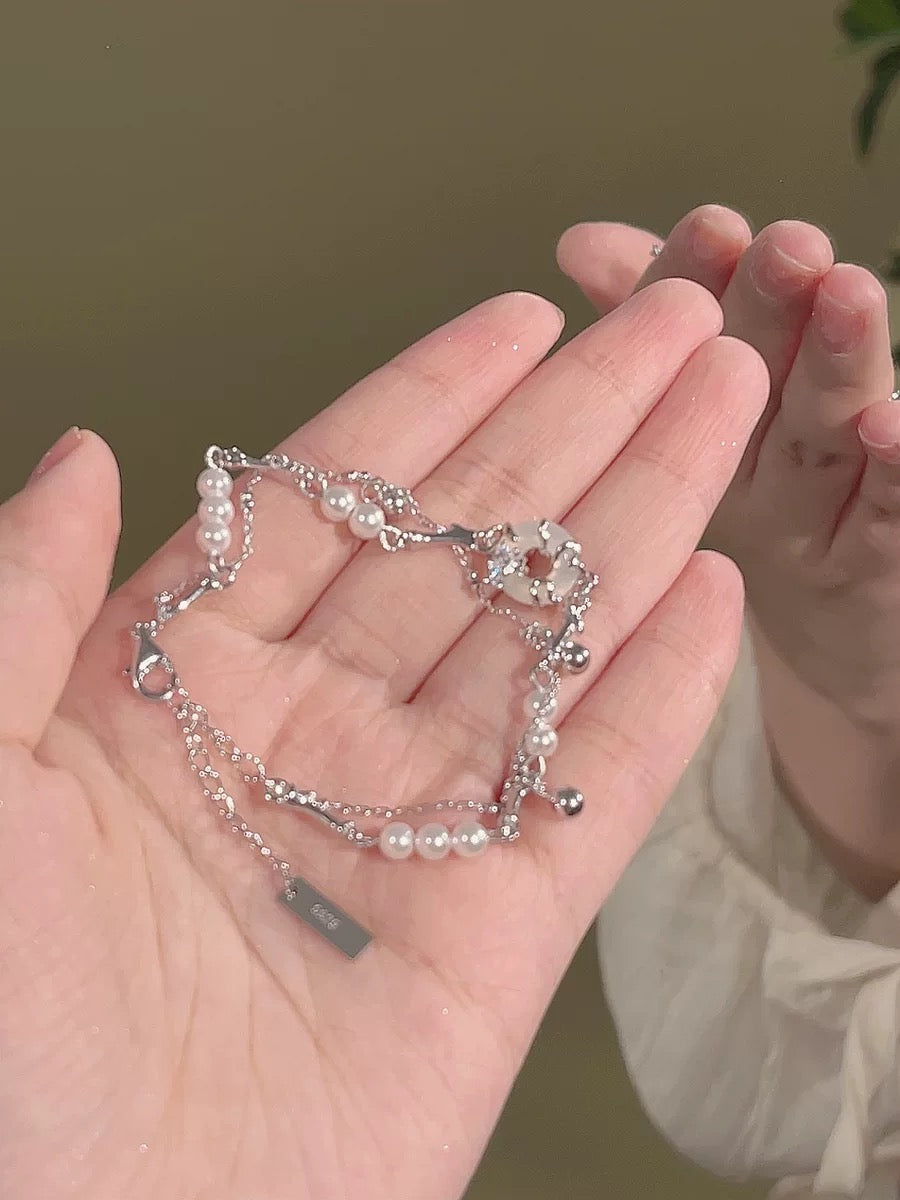 Sterling Silver S925 Silver Pearl Bracelet🪸