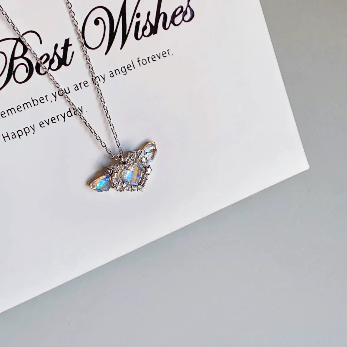 Aurora fantasy wings love little angel necklace 🩵🪽