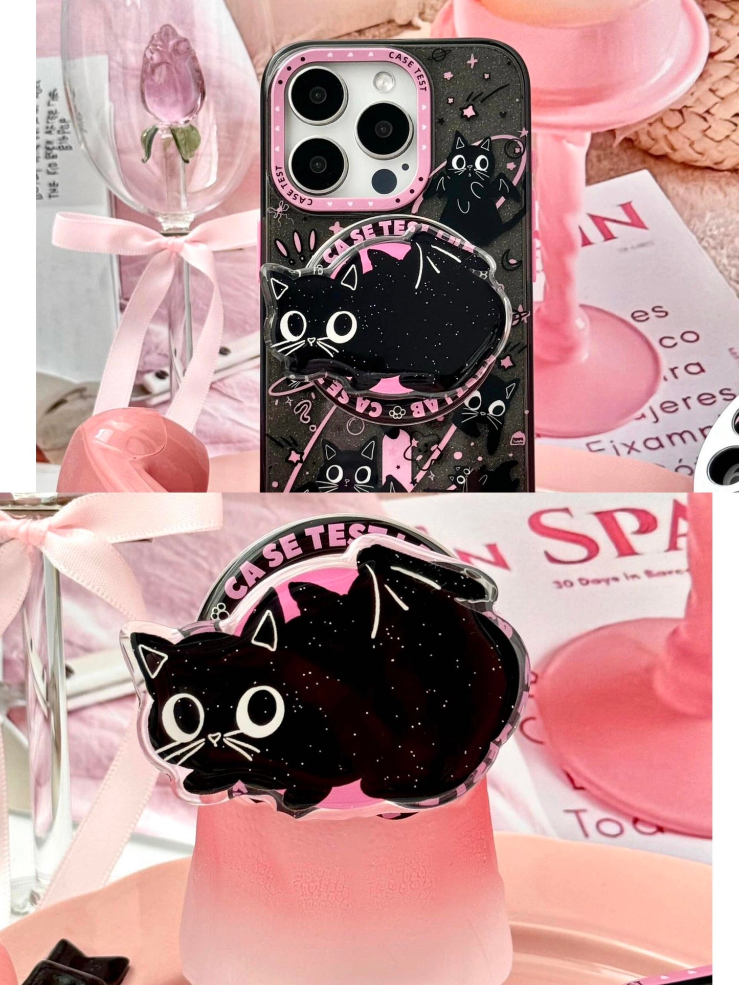 Black cat pattern MagSafe case🐈⬛