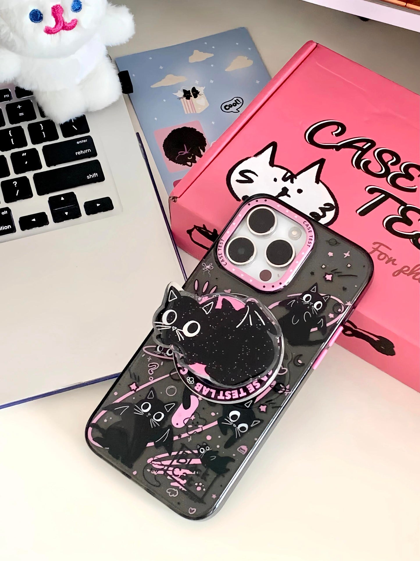 Black cat pattern MagSafe case🐈⬛