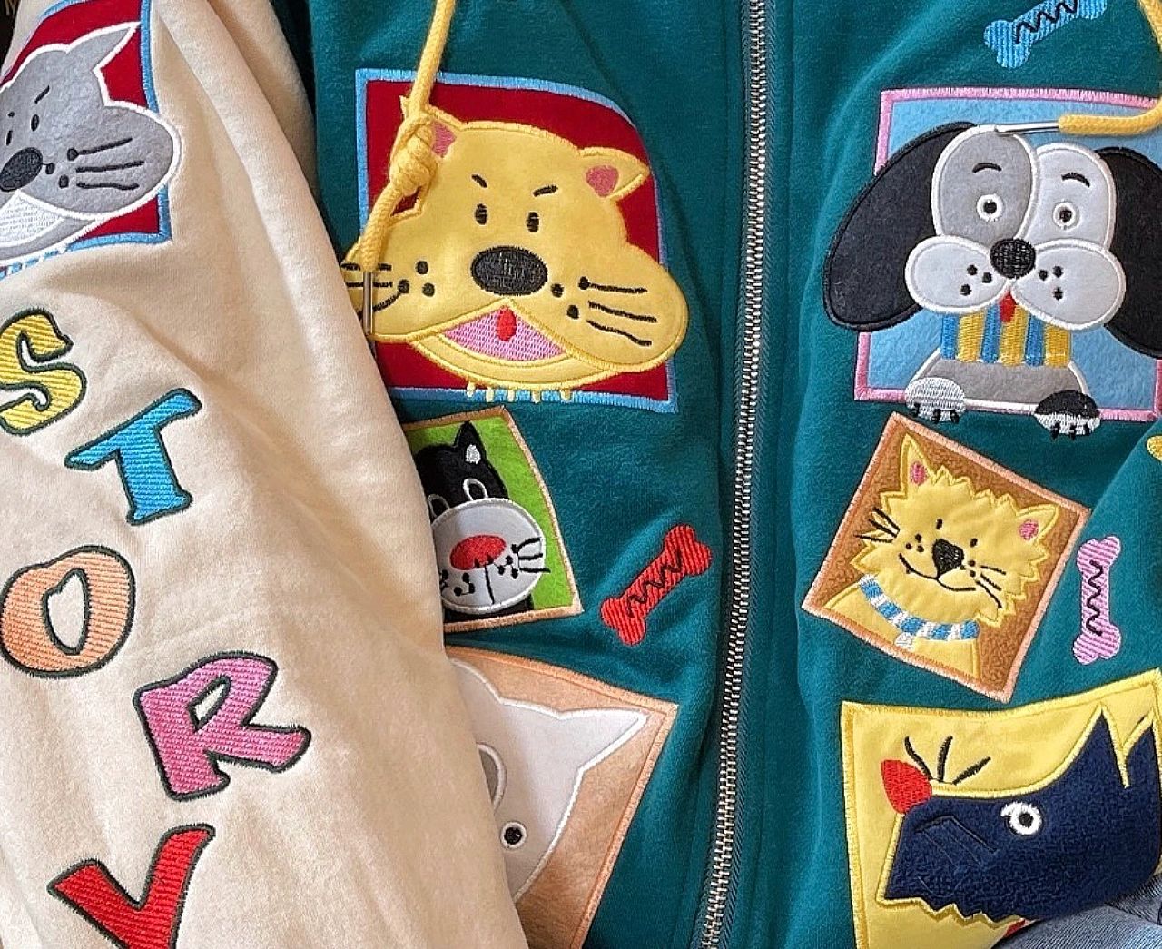 Cute animal cartoon pattern jacket🐶🦁🐯😻