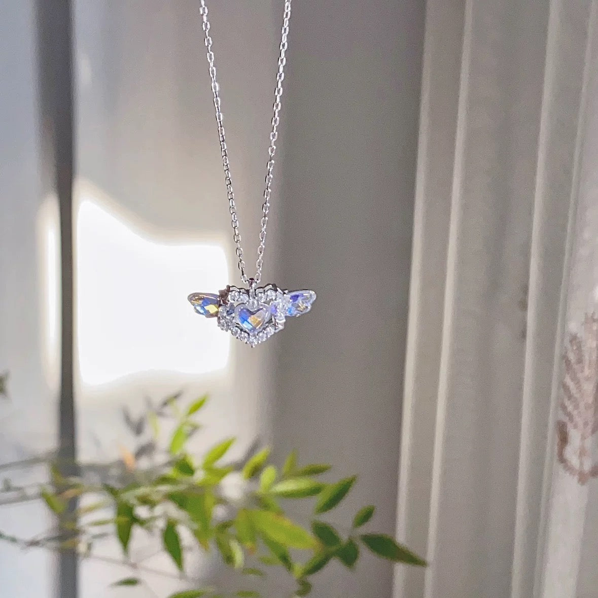 Aurora fantasy wings love little angel necklace 🩵🪽