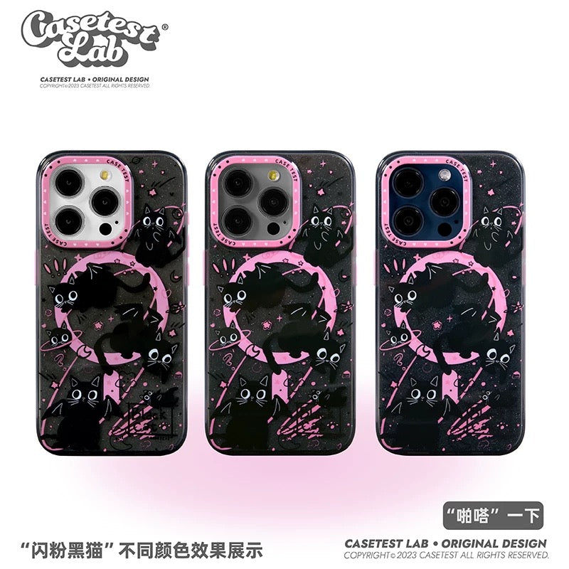 Black cat pattern MagSafe case🐈⬛