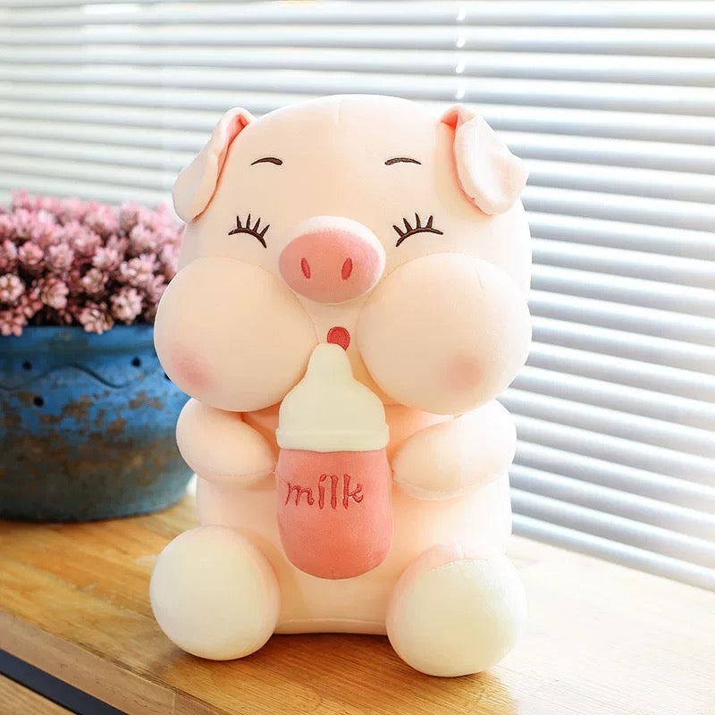 Pig holding a milk bottle🐽🐷