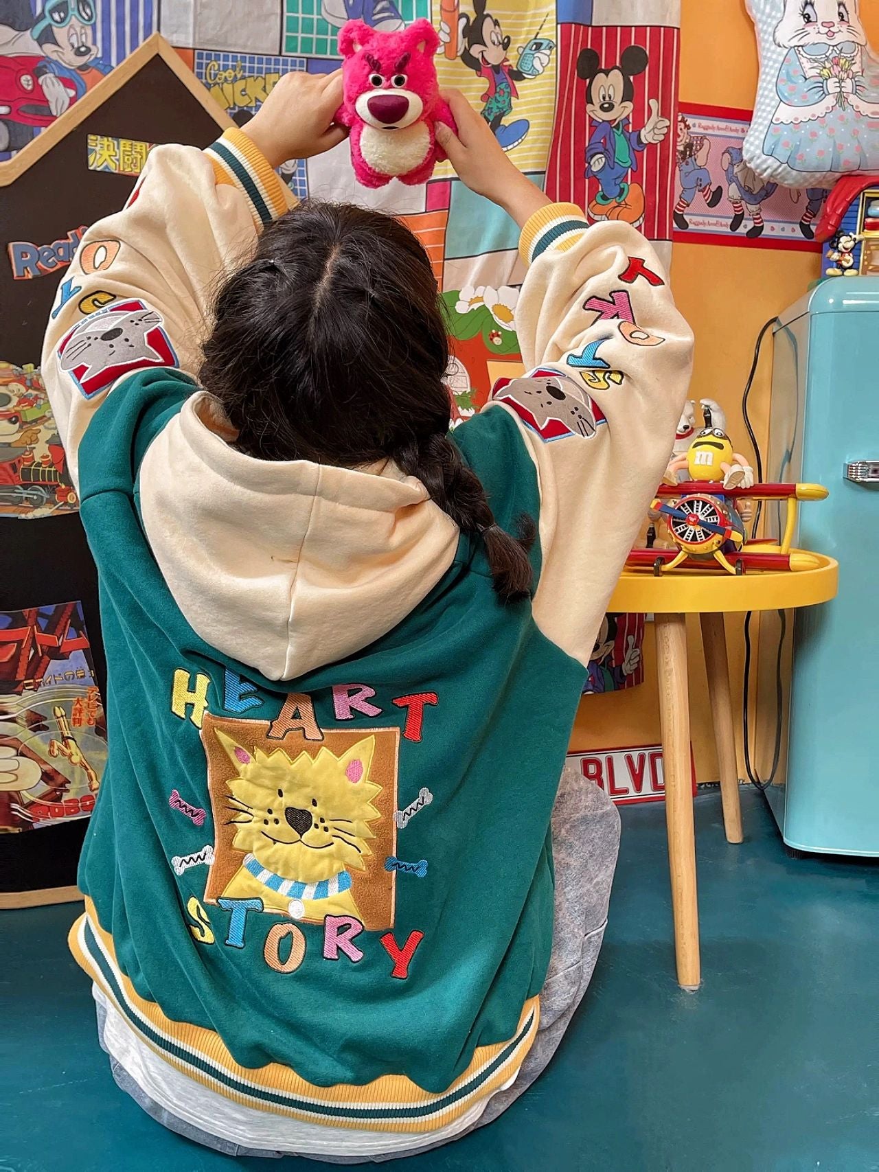 Cute animal cartoon pattern jacket🐶🦁🐯😻
