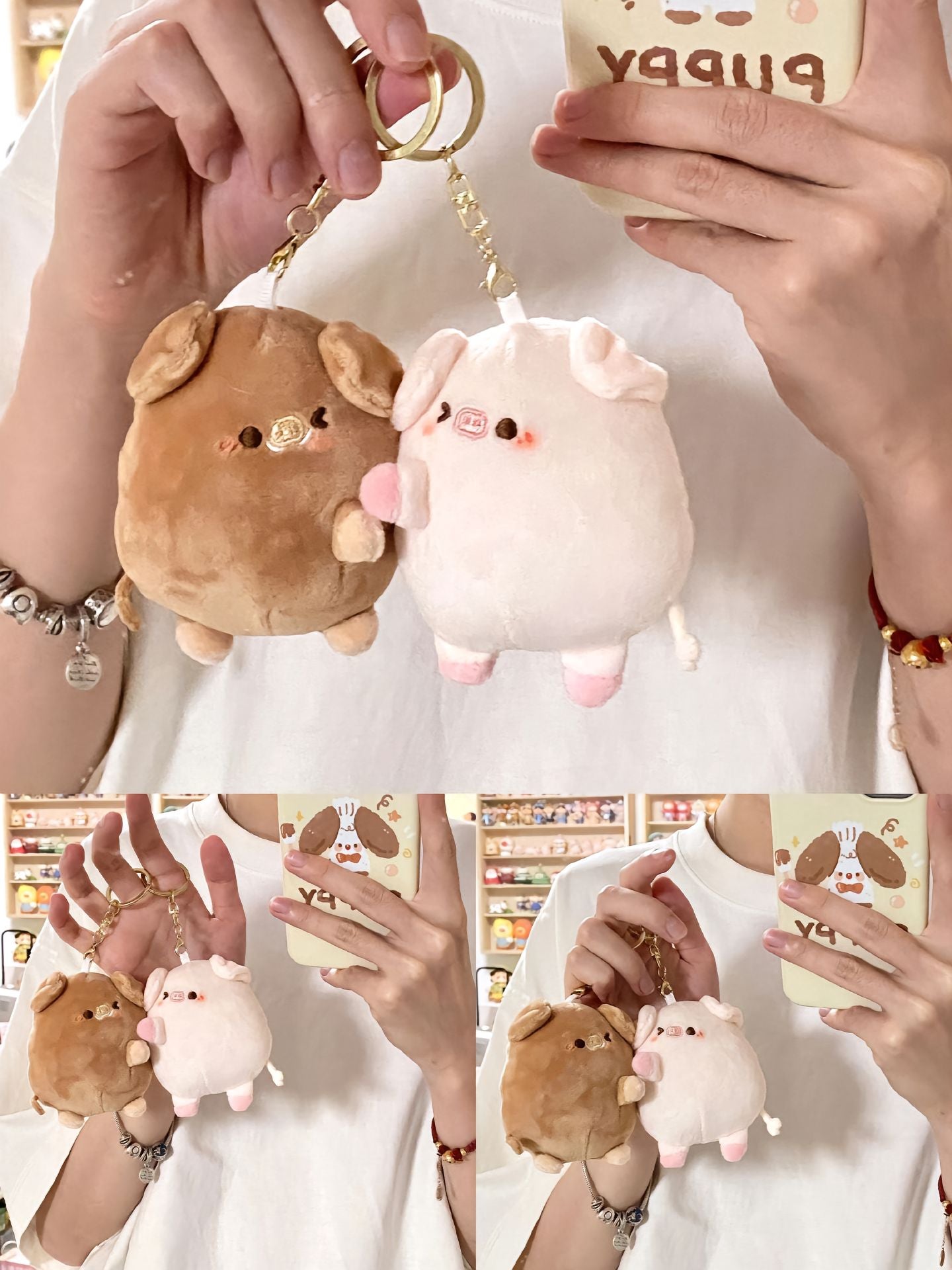 Pig key chain stuck together🐽🐷