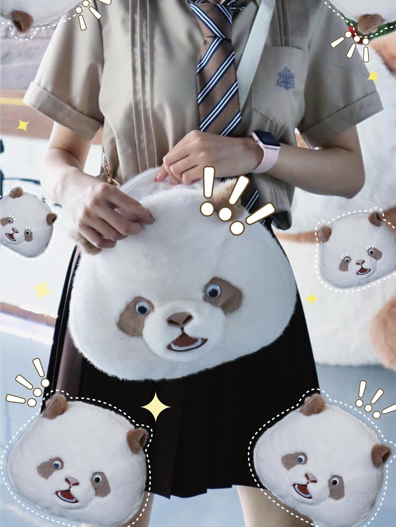 🐼Qizai Huahua Panda Doll Backpack🤎