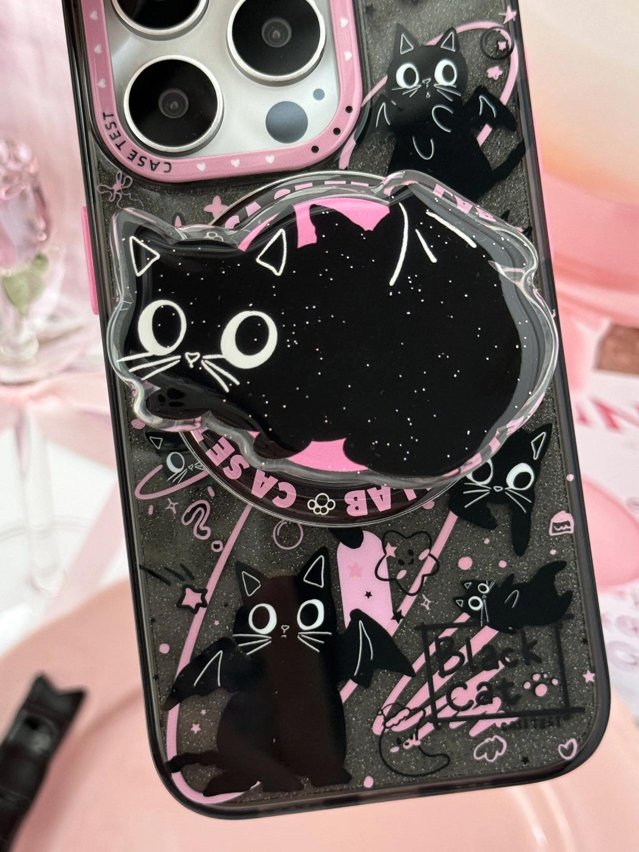 Black cat pattern MagSafe case🐈⬛