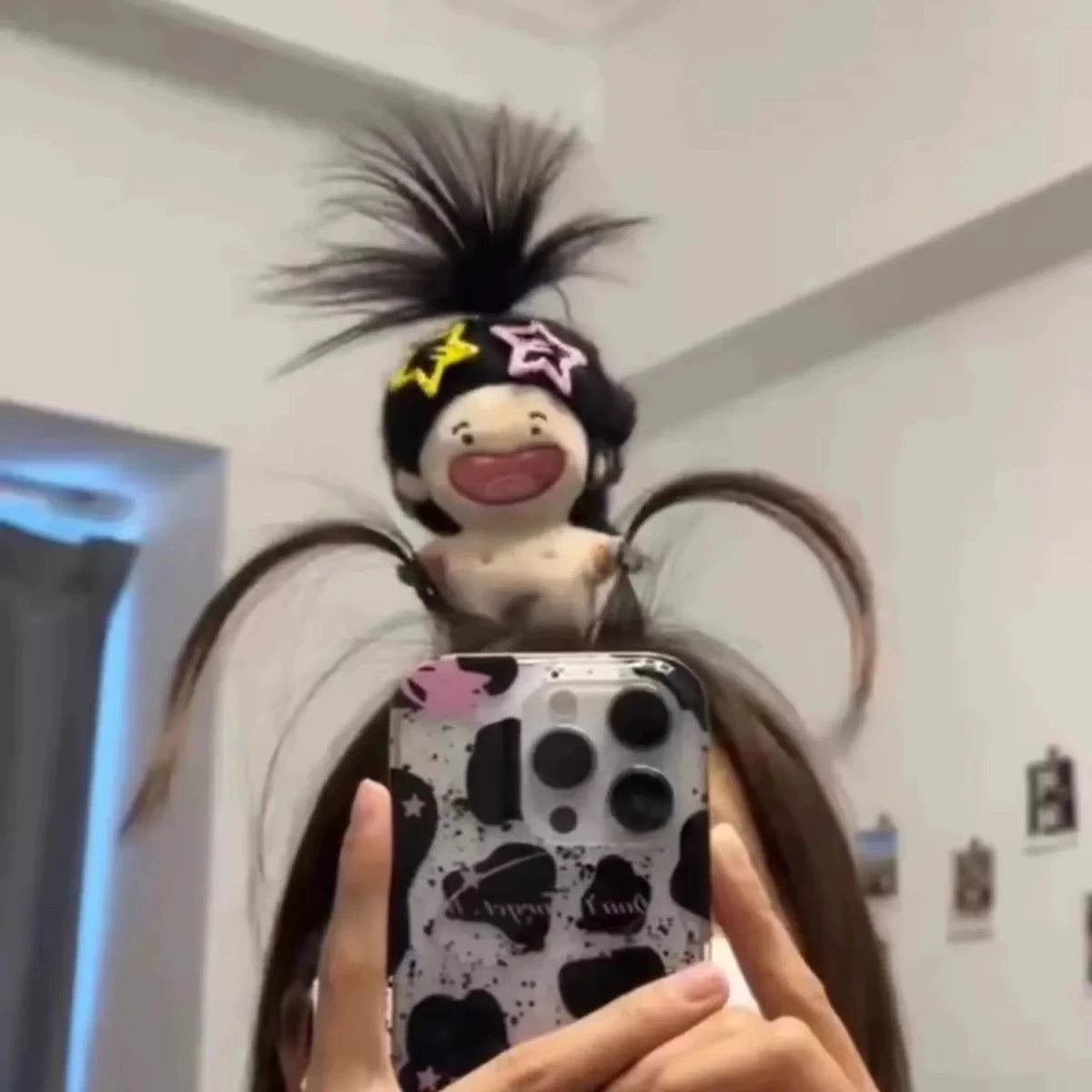 Fluffy hair doll headband