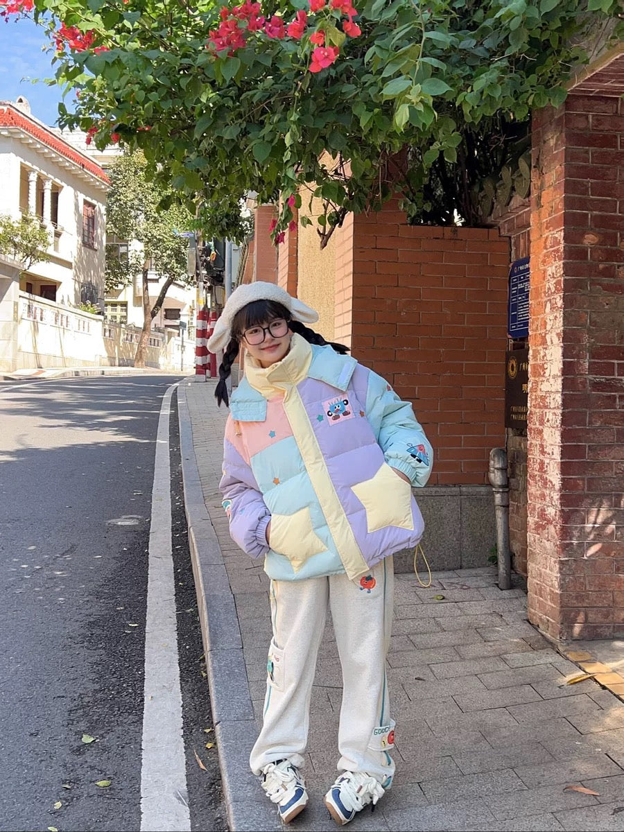 π‘π€Hooded Windproof Cotton Jacket 2024 Winter,Colorful shirts ππ©΅ππ