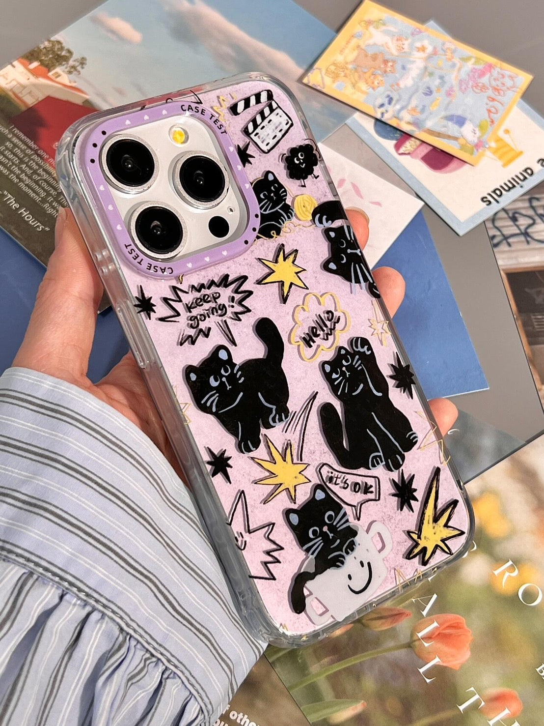 Black cat iPhone case
