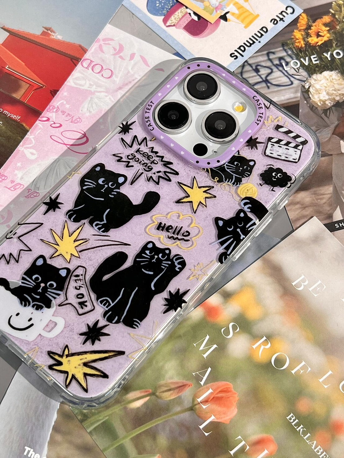Black cat iPhone case