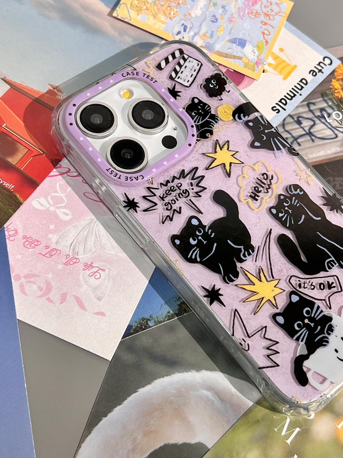 Black cat iPhone case