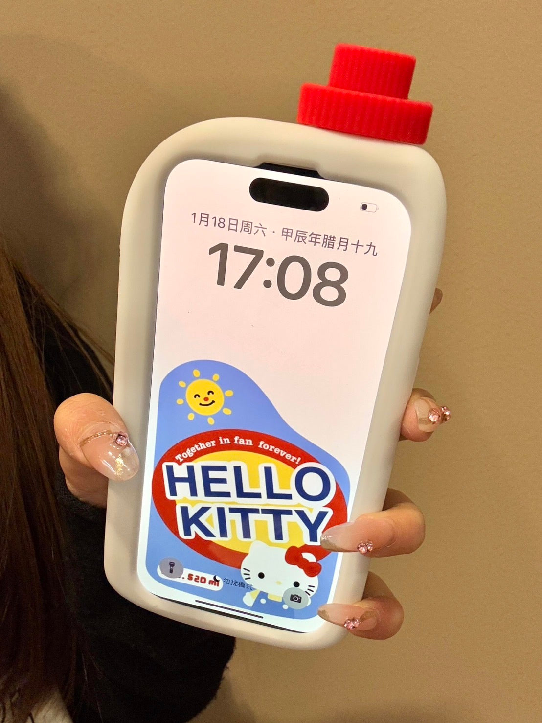 Hello Kitty Detergent Bottle Style Silicone iPhone Case