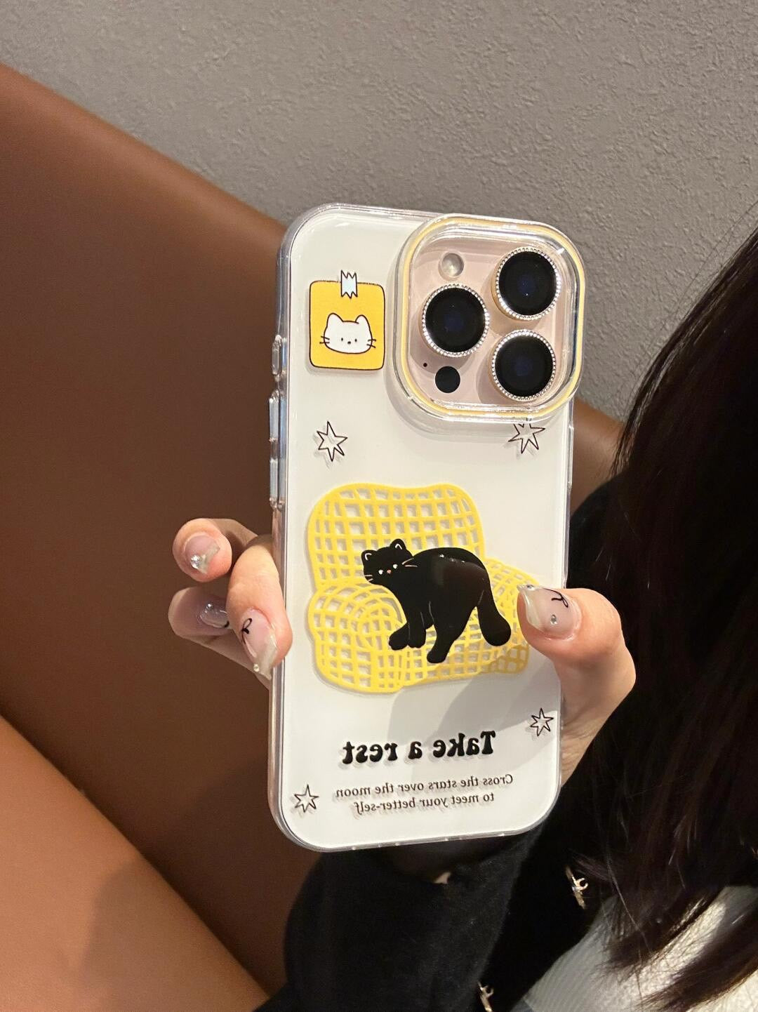 Take a Rest Black Cat iPhone Case β Cozy Minimalist Aesthetic