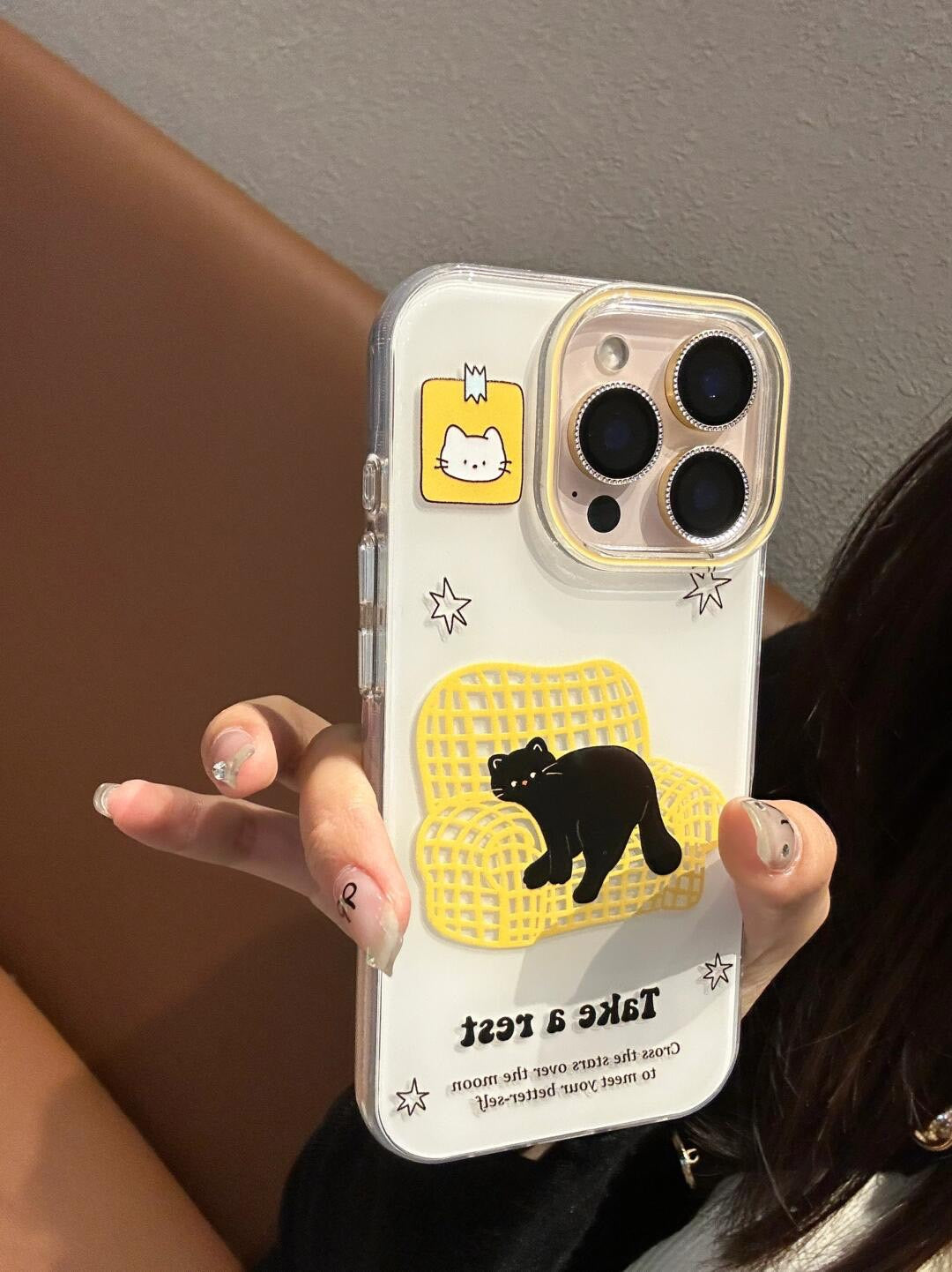 Take a Rest Black Cat iPhone Case β Cozy Minimalist Aesthetic
