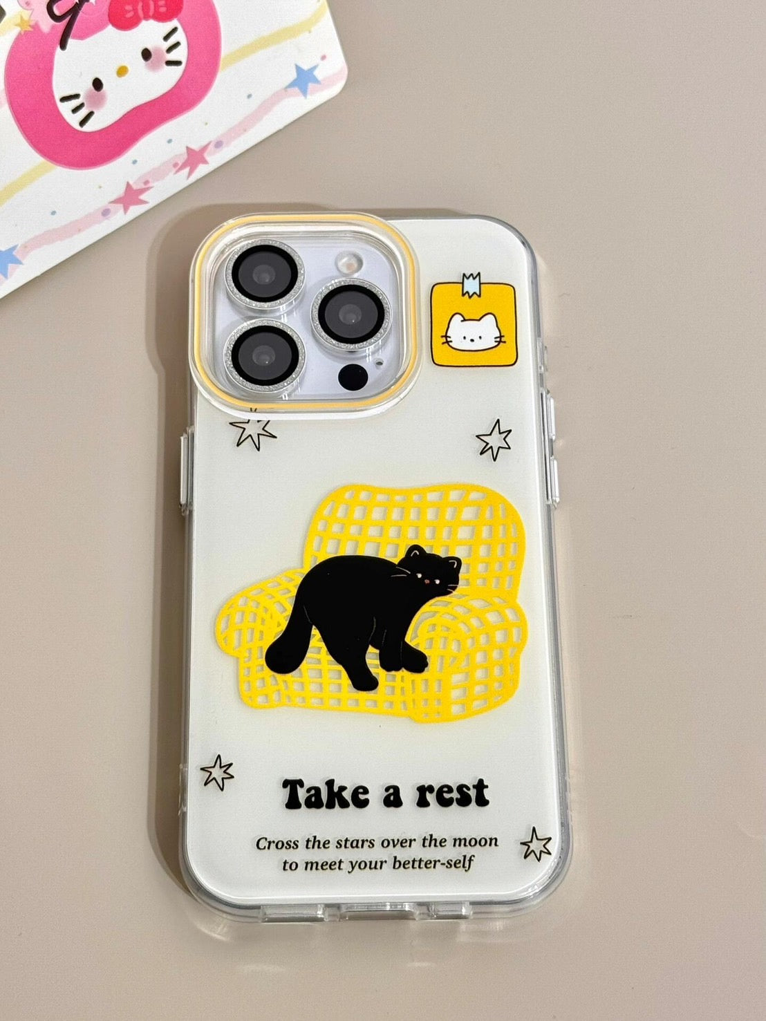Take a Rest Black Cat iPhone Case β Cozy Minimalist Aesthetic