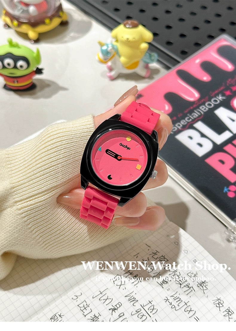 Linger🍡💖🌈🧃 Cute wristwatch in bright colors💞