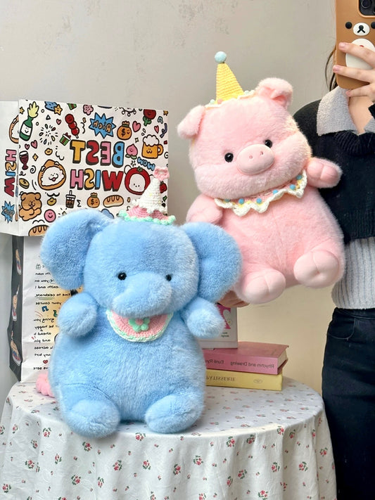 Fluffy Pig ,Elephant ,Penguin Doll🐷🐧🐘