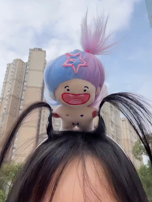 Fluffy hair doll headband