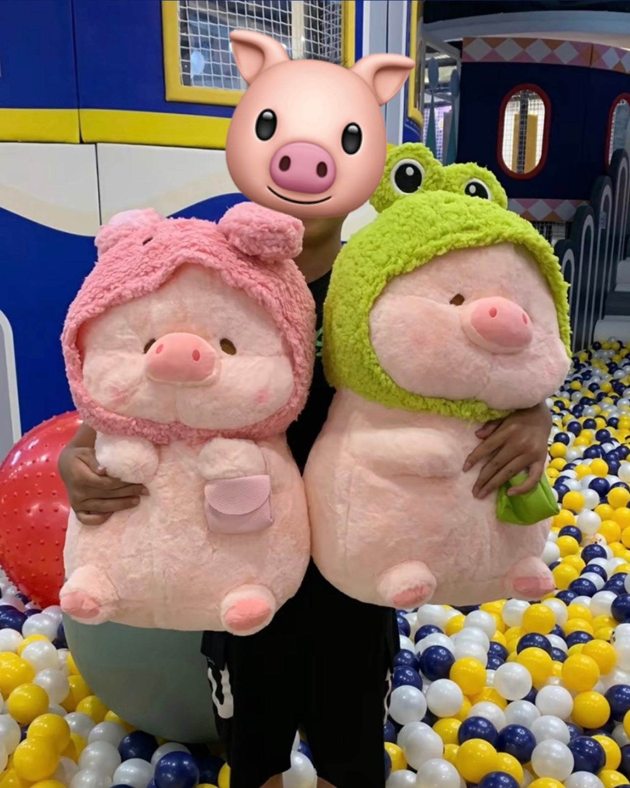 Colorful Pig Plush on sale Toy with Fruit Hat