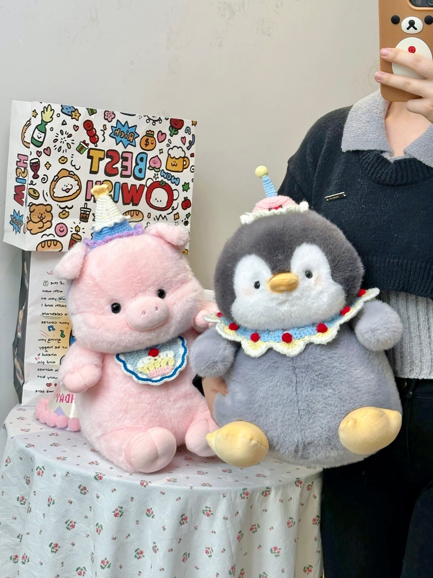 Fluffy Pig ,Elephant ,Penguin Doll🐷🐧🐘