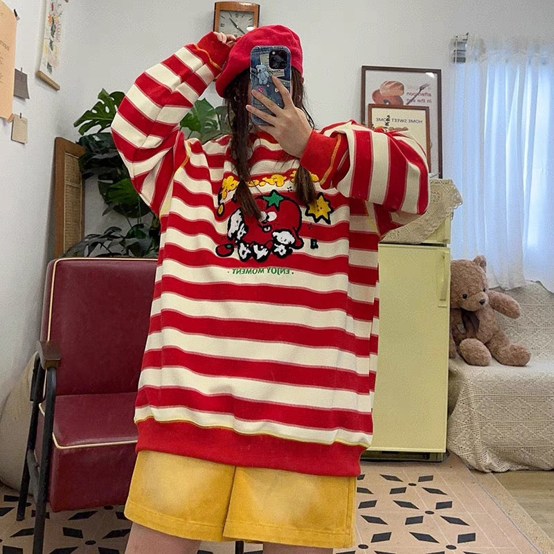 Retro Children's Girls Cute Tomato Doll Embroidery Oversized Oversized Overalls❤️🖤