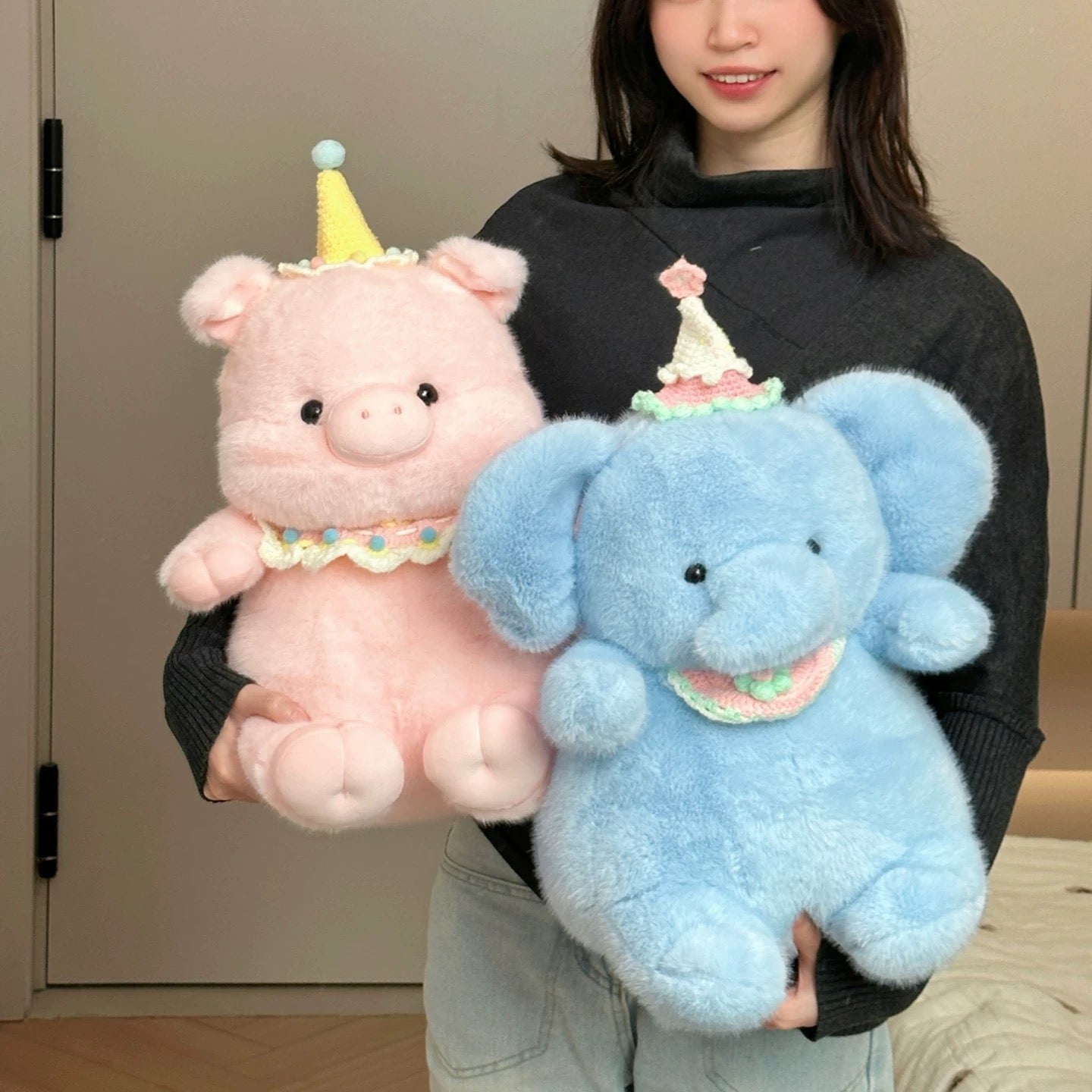 Fluffy Pig ,Elephant ,Penguin Doll🐷🐧🐘