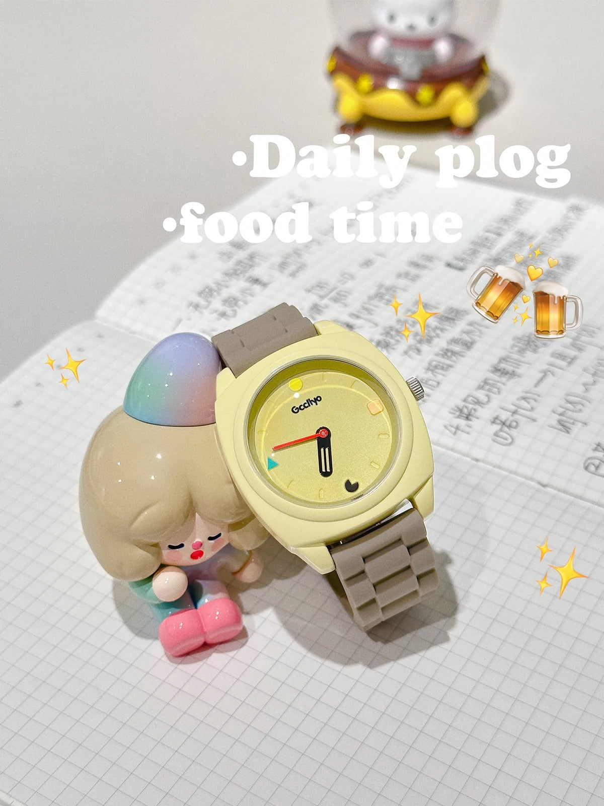 Linger🍡💖🌈🧃 Cute wristwatch in bright colors💞