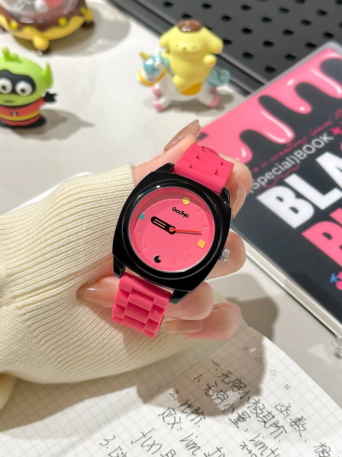 Linger🍡💖🌈🧃 Cute wristwatch in bright colors💞