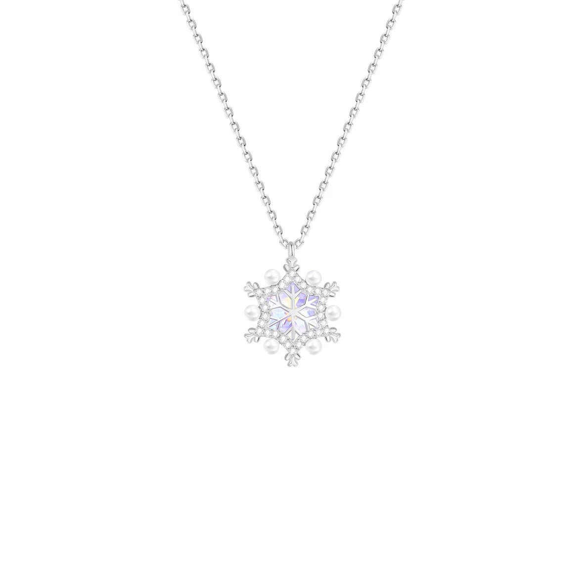 Aurora Pearl Snowflake Necklace❄️🎄